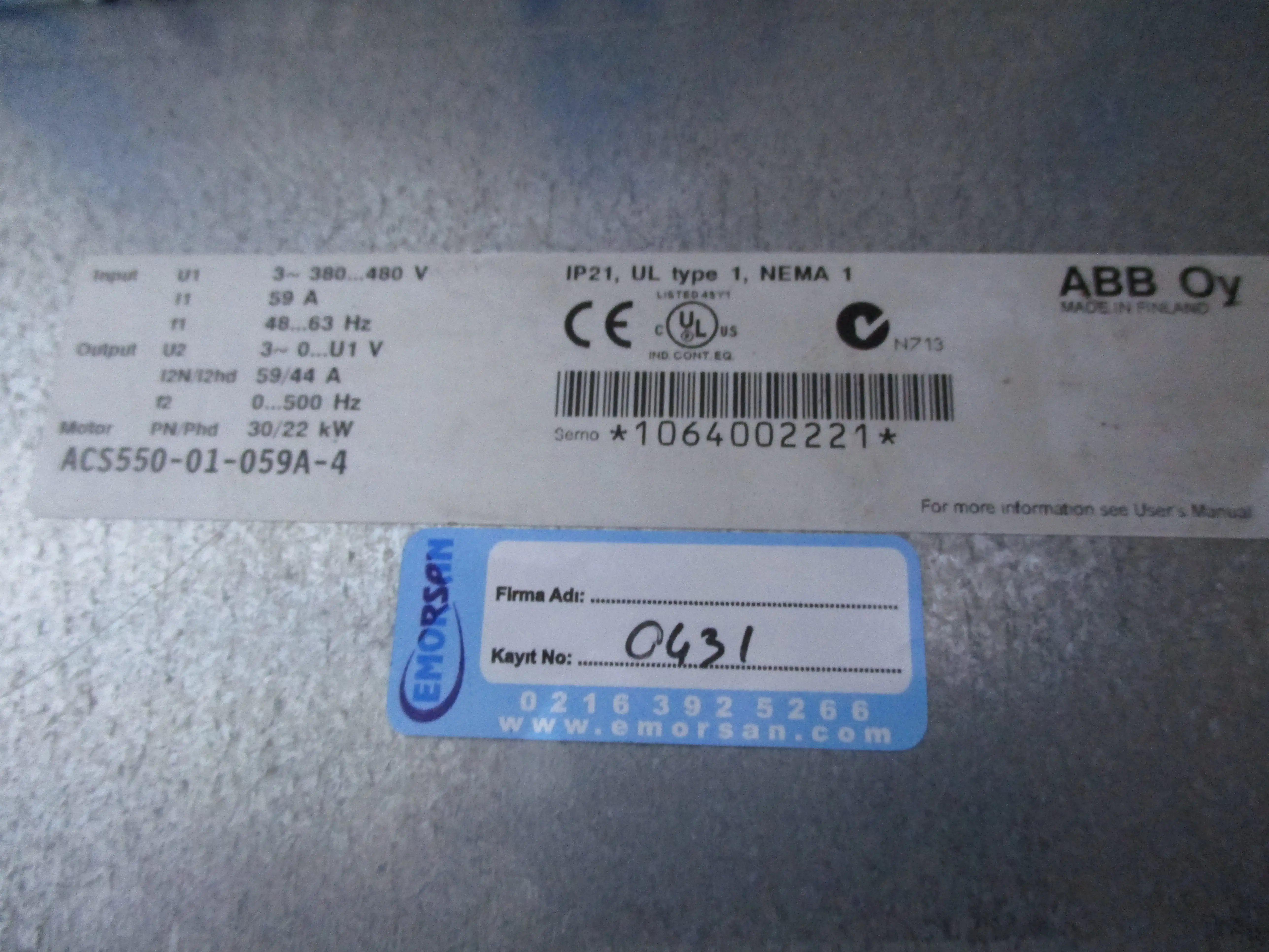 ABB ACS550-01-059A-4