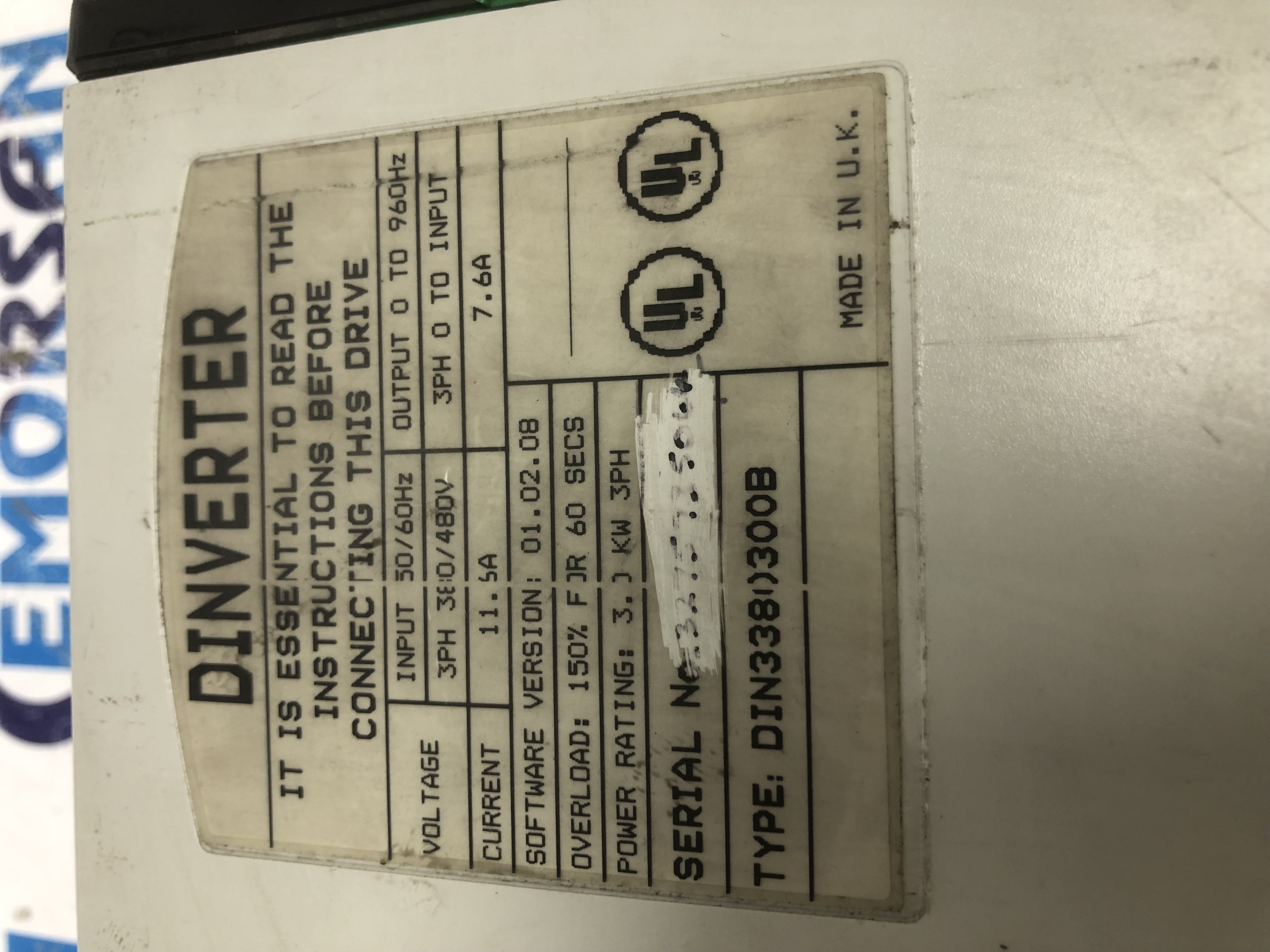 CONTROL TECHNİQUES DIN3380300B