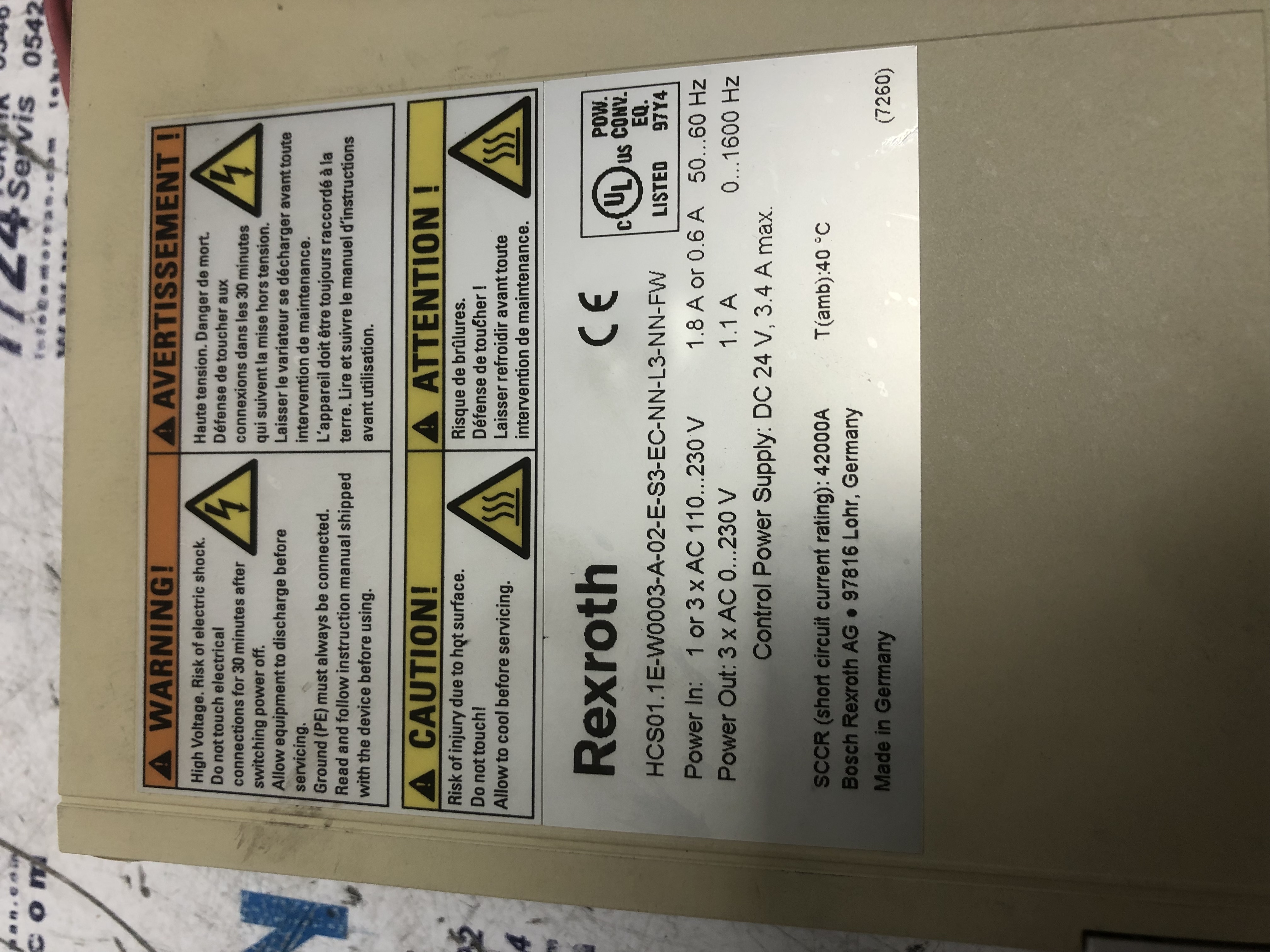 REXROTH 1E-W0003-A-02-E-S3-EC-NN-L3-NN-FW