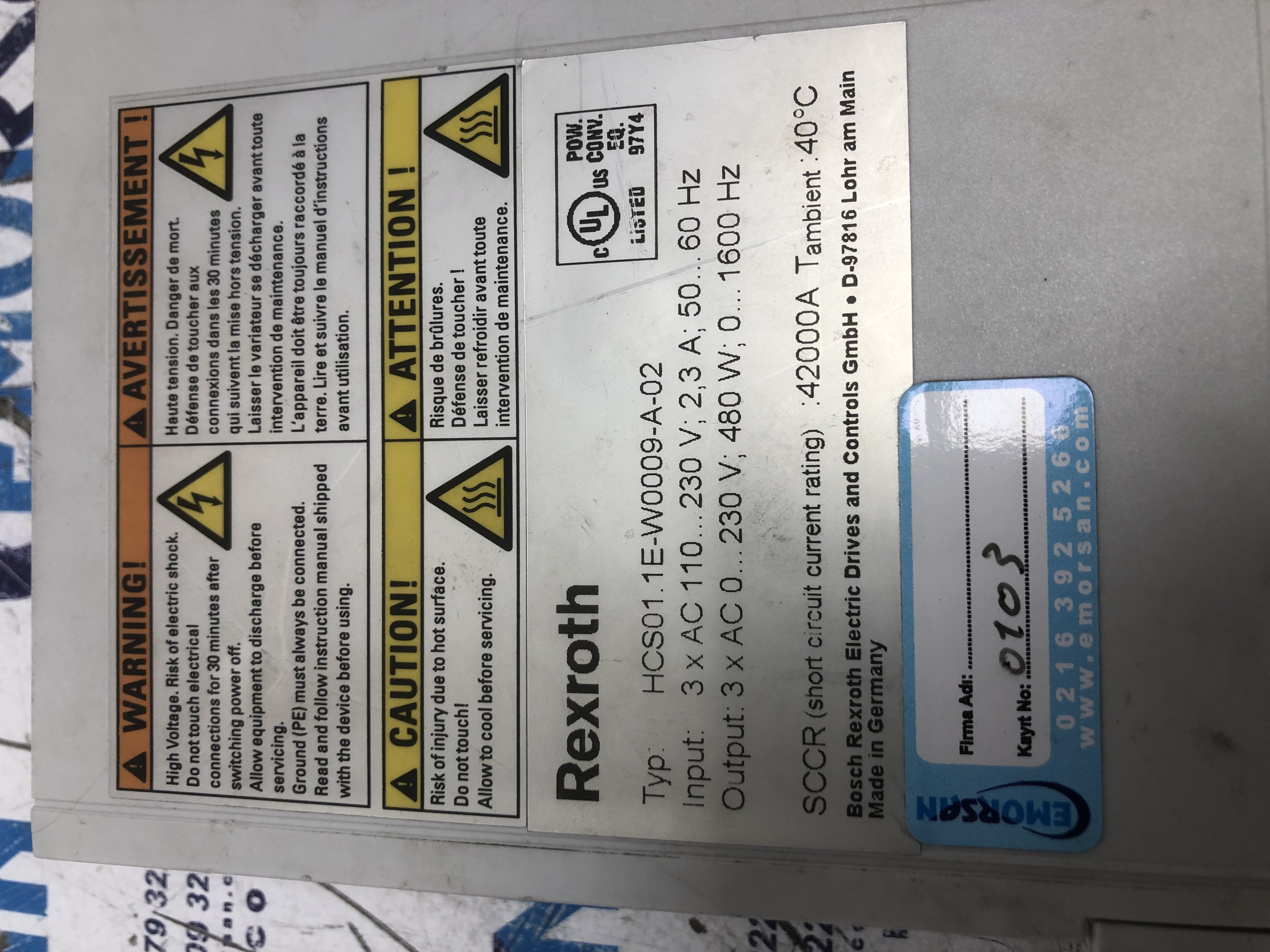 REXROTH HCS01. 1E-W0009-A-02