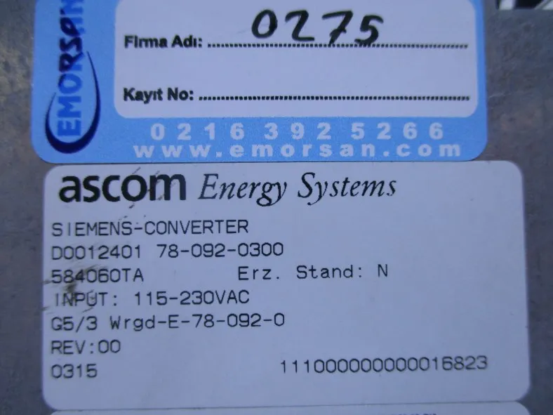 SIEMENS ASCOM D0012401 78-092-0300