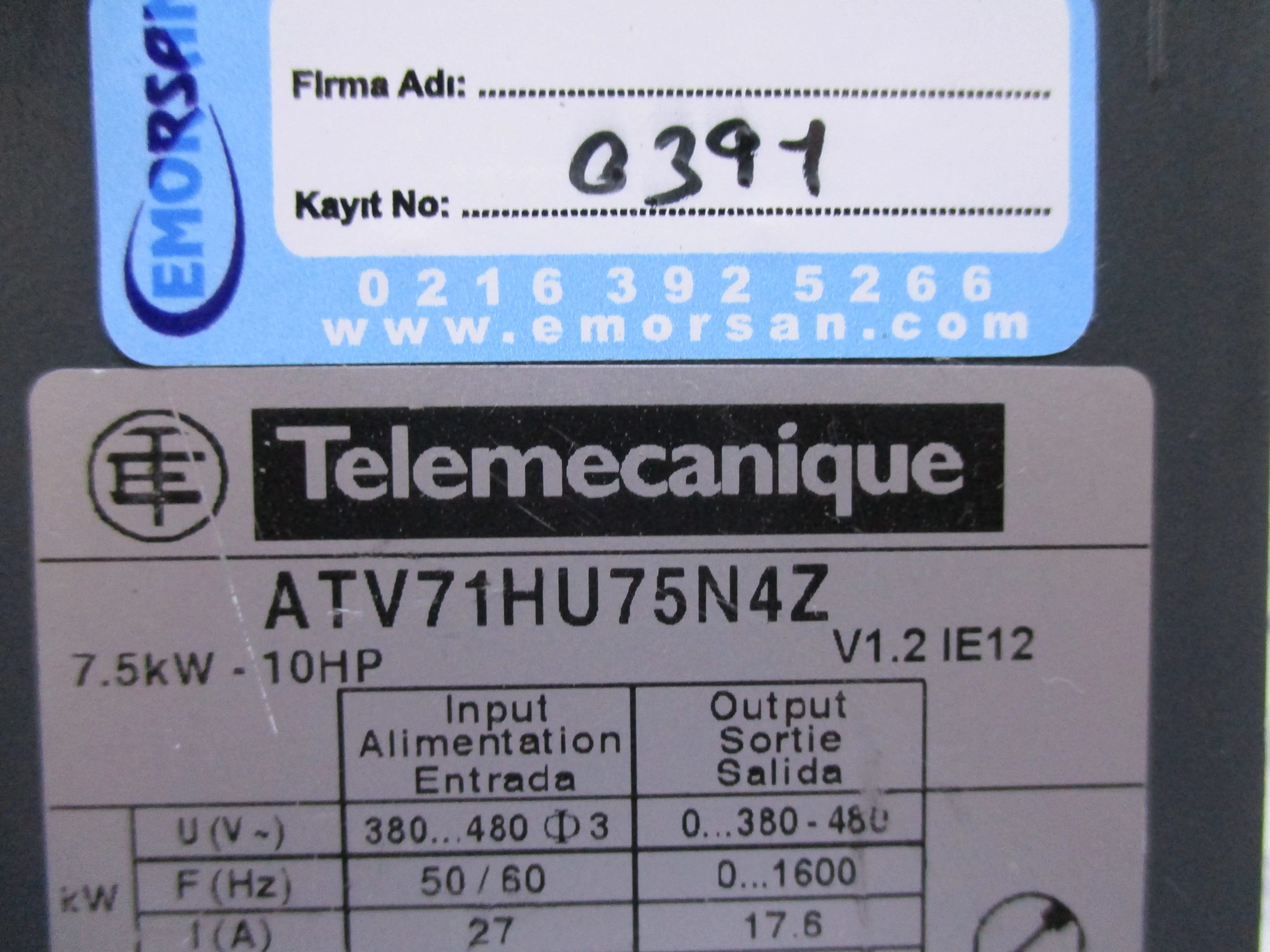 TELEMECANIQUE ATV71HU75N4Z 7.5kW