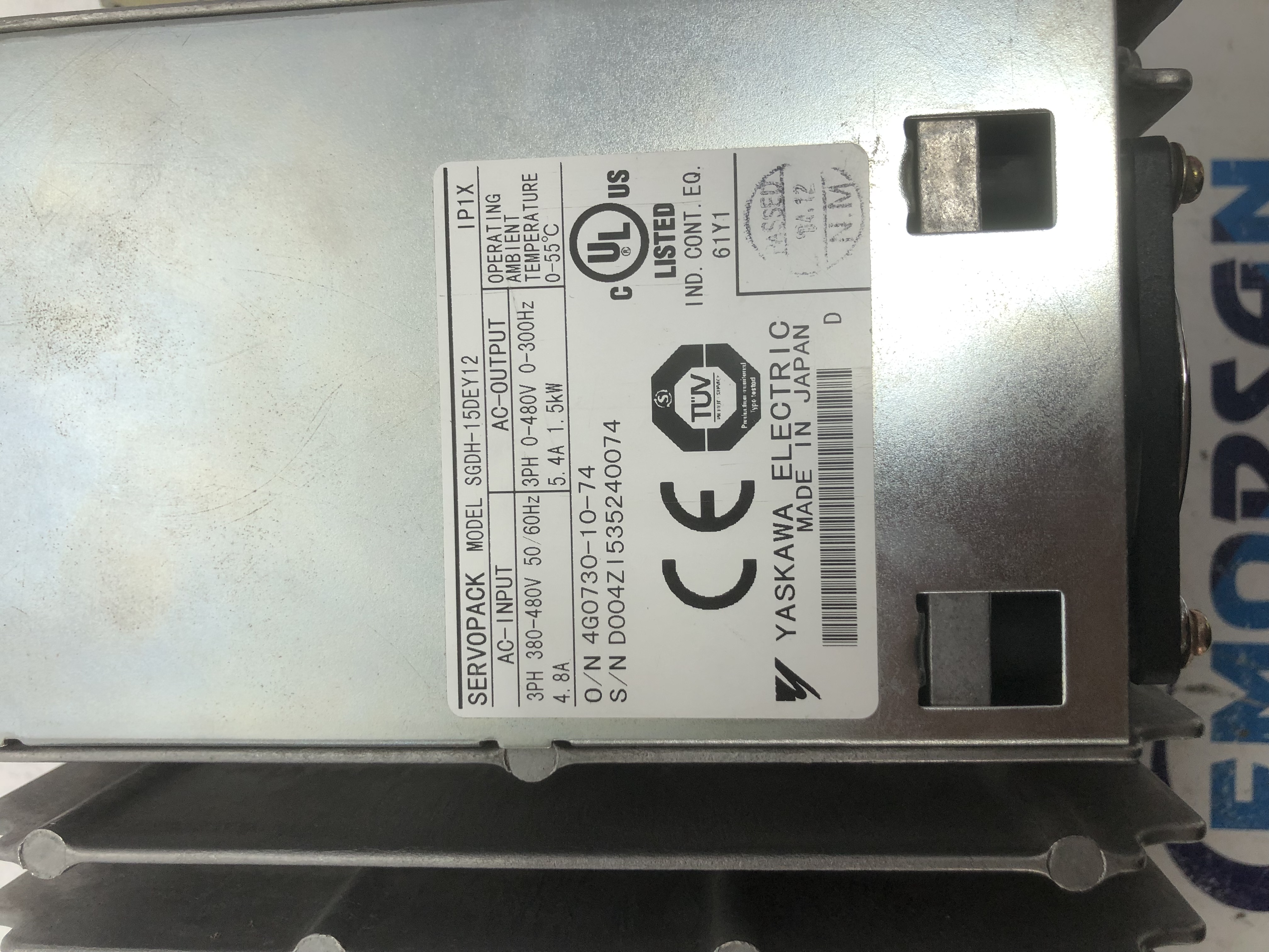 YASKAWA SERVOLPACK SGDH-15DEY12