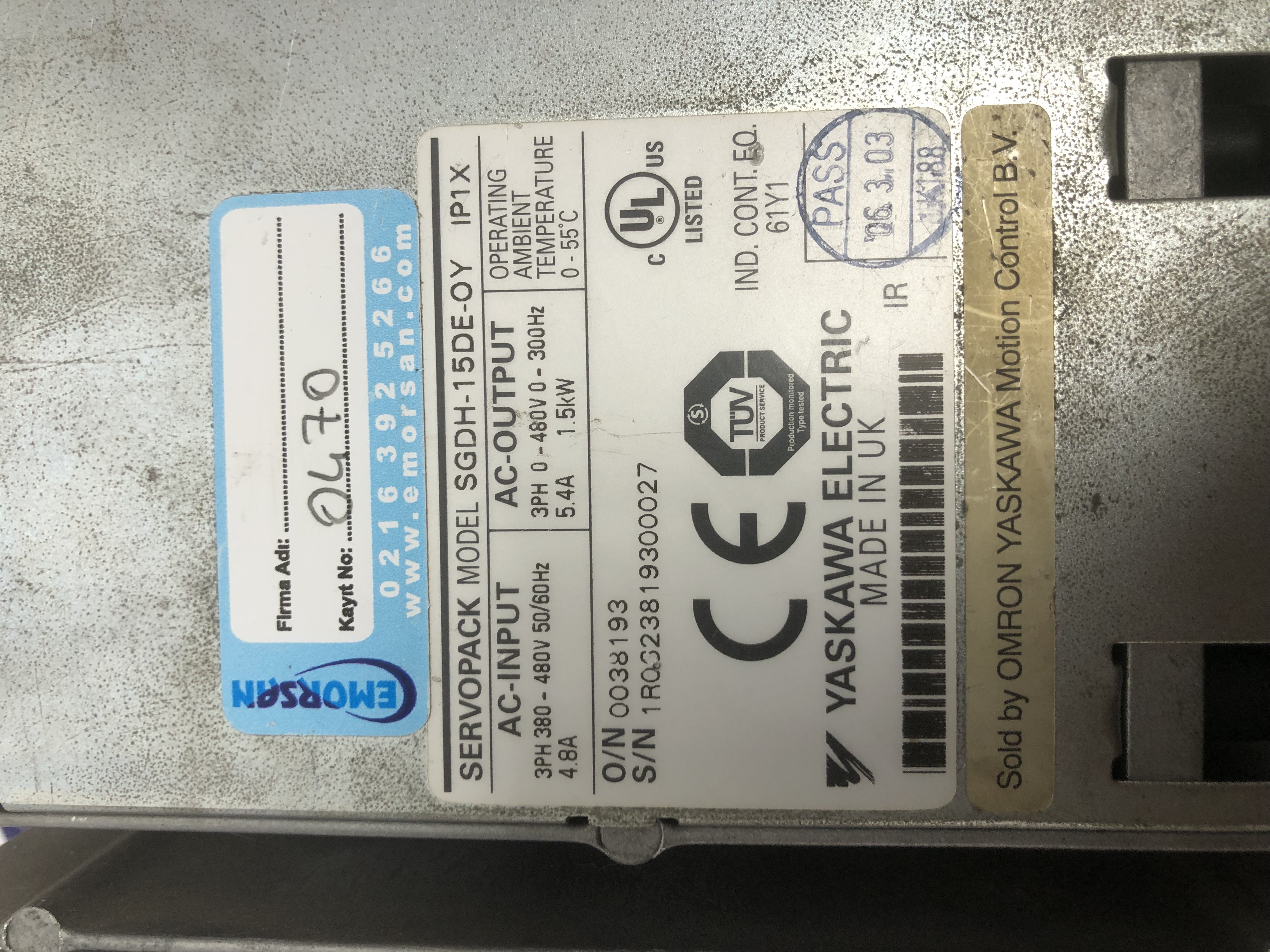 YASKAWA SERVOPACK SGDH-15DE-OY