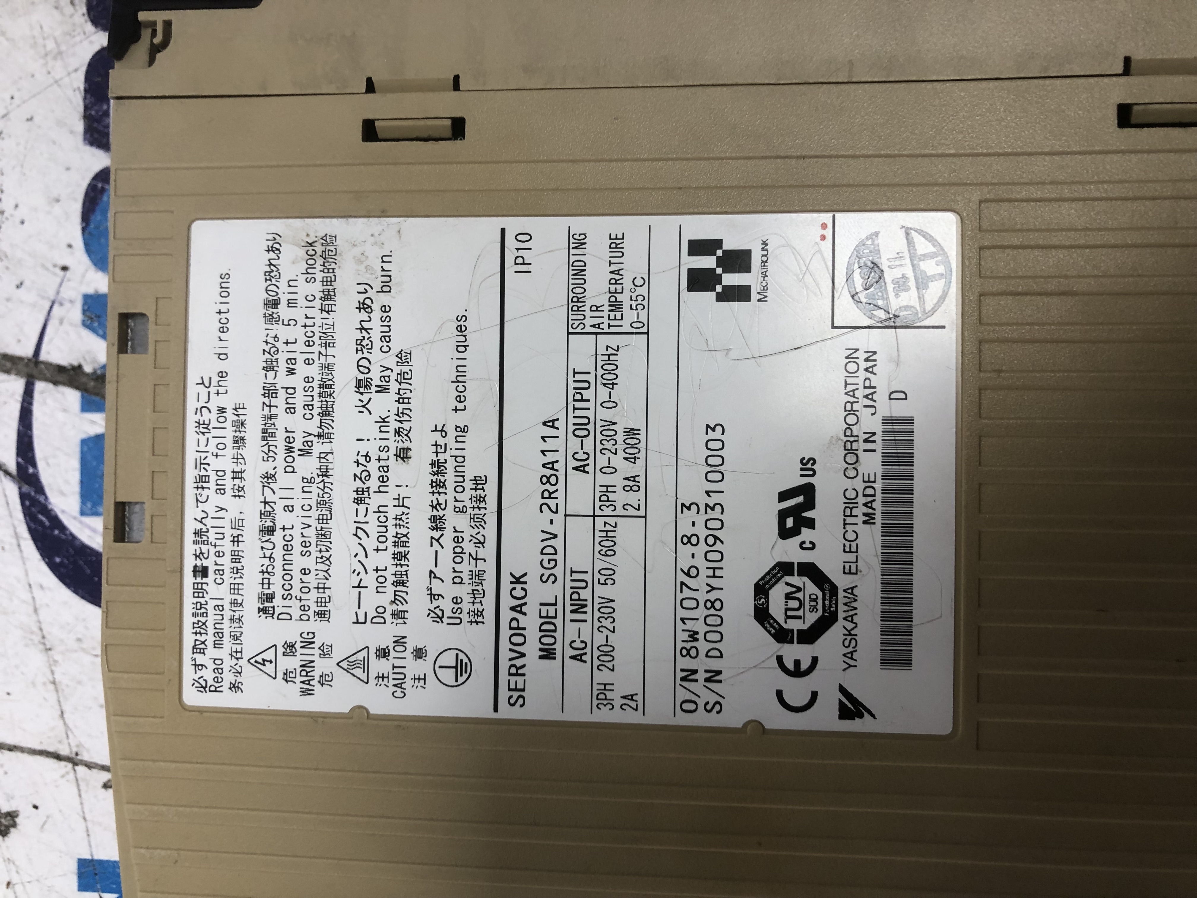 YASKAWA SERVOPACK SGDV-2R8A11A