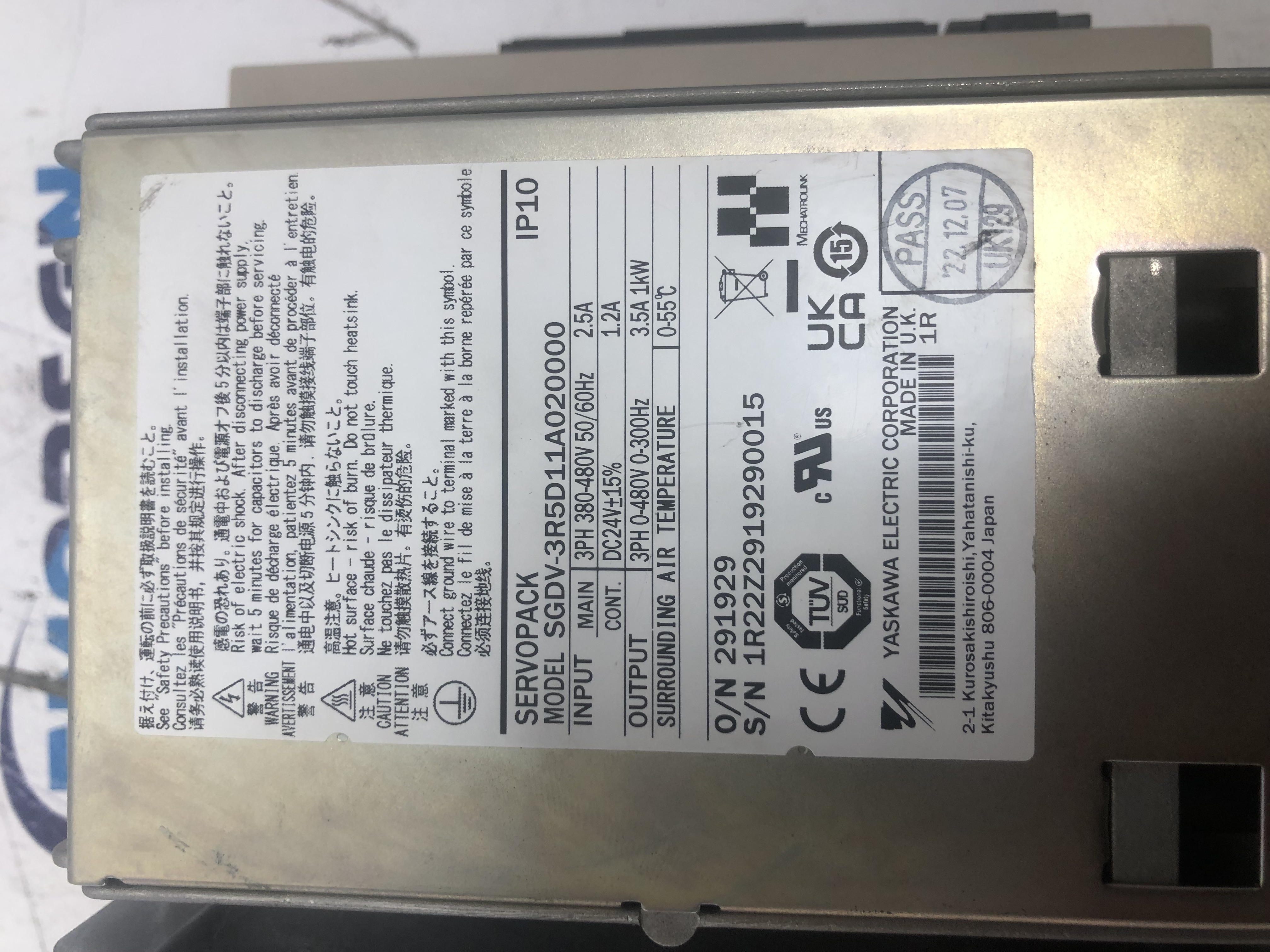 YASKAWA SERVOPACK SGDV-3R5D11A02000