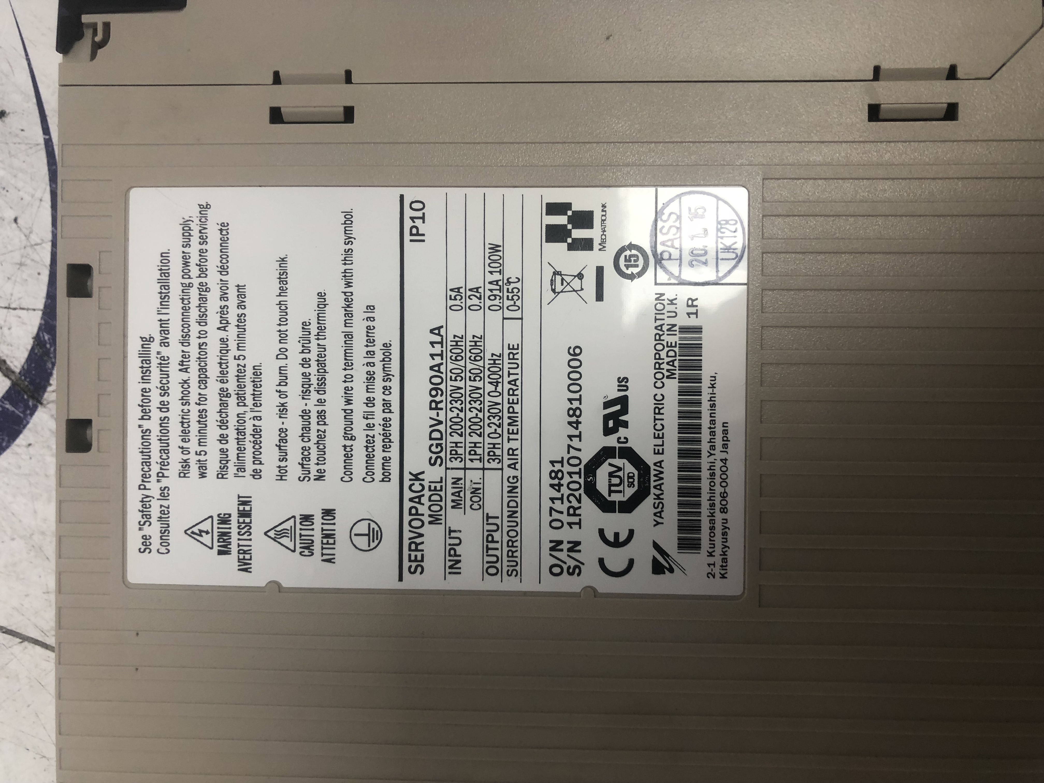 YASKAWA SERVOPACK SGDV-R90A11A